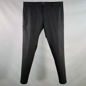 DSQUARED2 Size 38 Black Virgin Wool Blend Flat Front Dress Pants